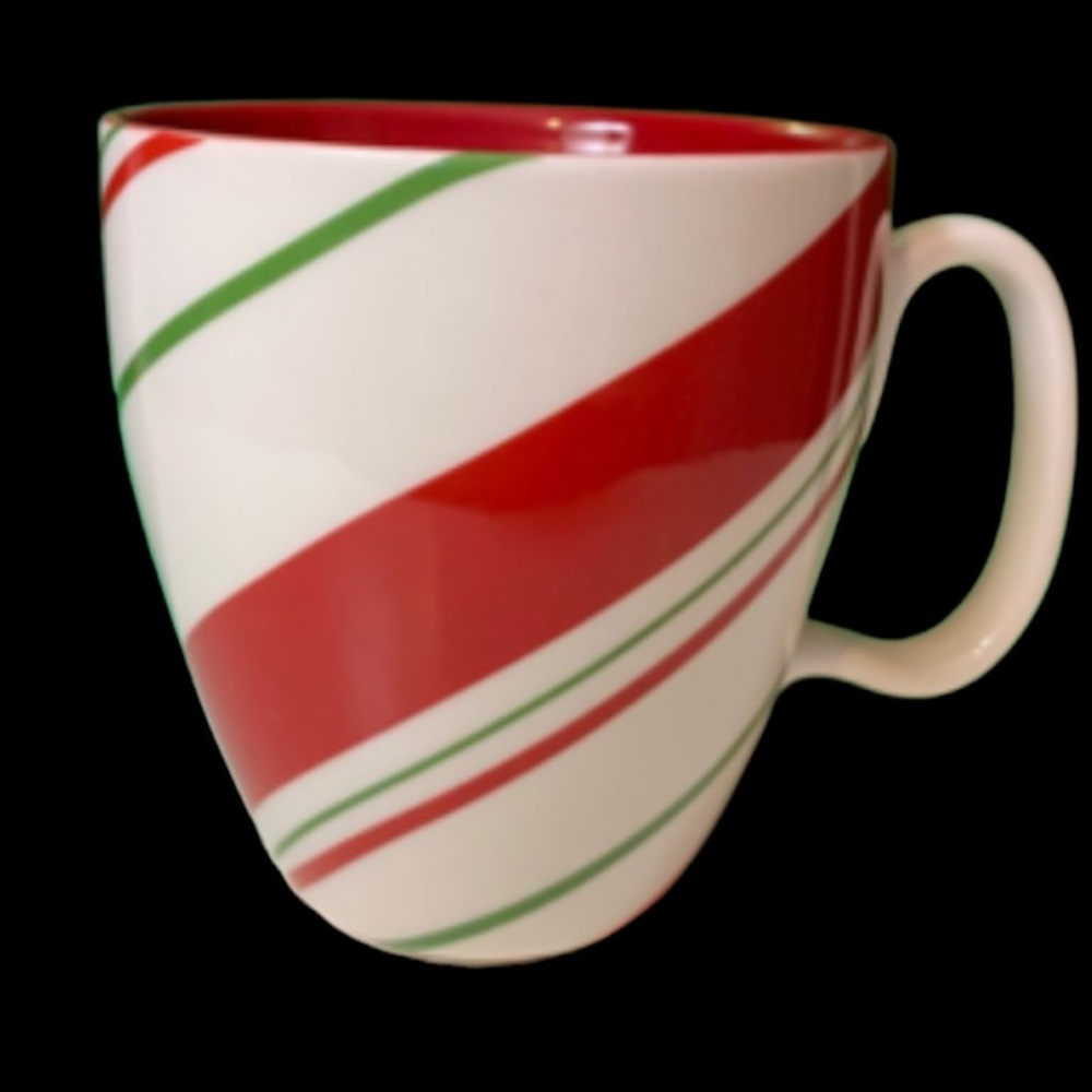 Starbucks Holiday 2007 Red, White and Green Stripped Mug